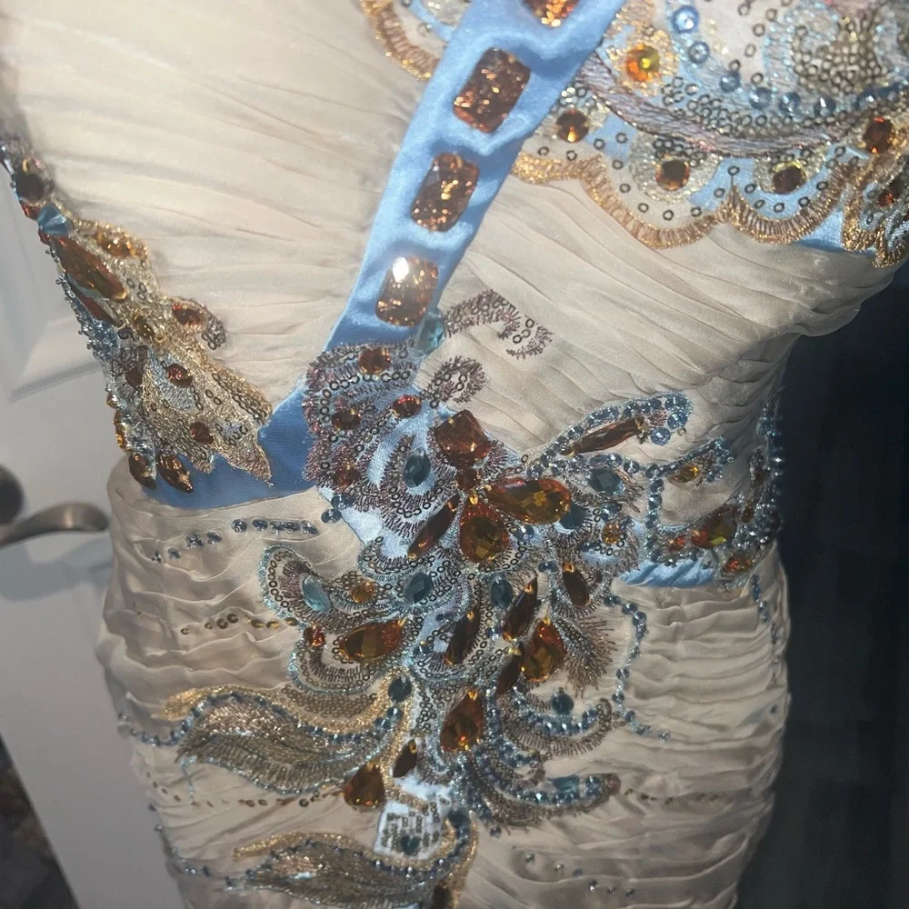 MUSANI GOLD COUTURE Evening Prom Dress Gown - Picture 8 of 14